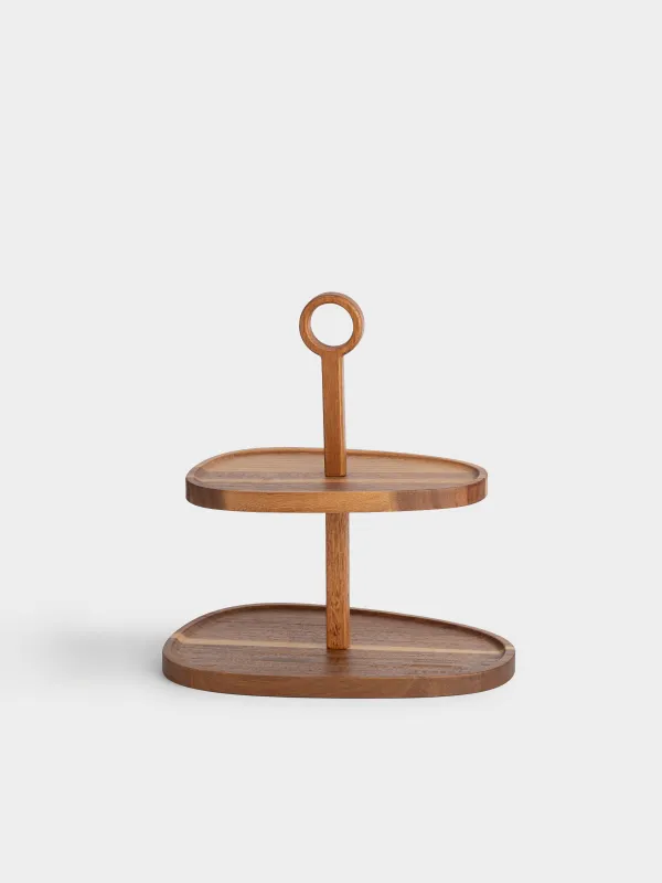 Подставка для пирожных, 26х18/24 см, 2 яруса, дерево, Noble tree, image-0