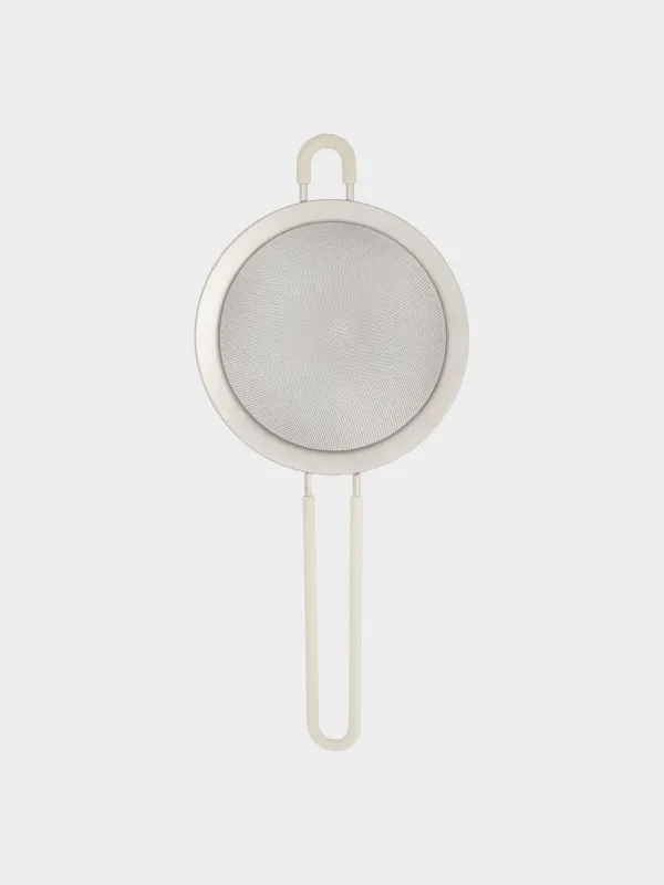 Сито, 20 см, с ручкой, сталь/силикон, бежевое, Tammy, image-0