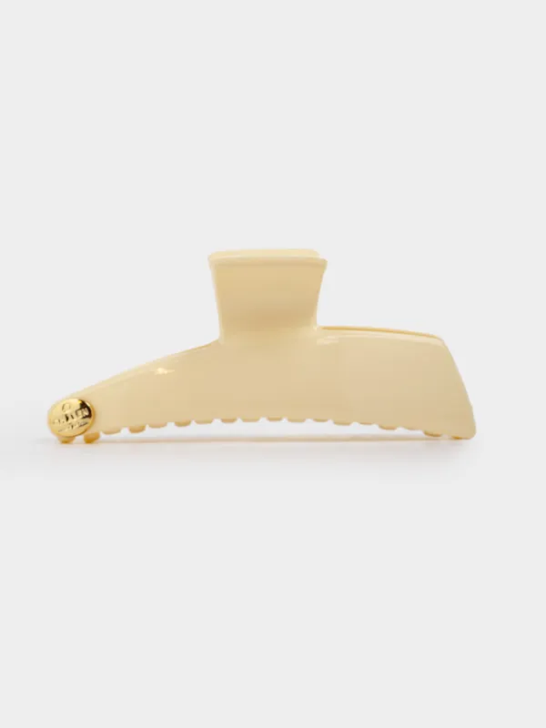 Заколка для волос, 12 см, акрил/металл, светло-бежевая, Крабик, Hair basic, image-2