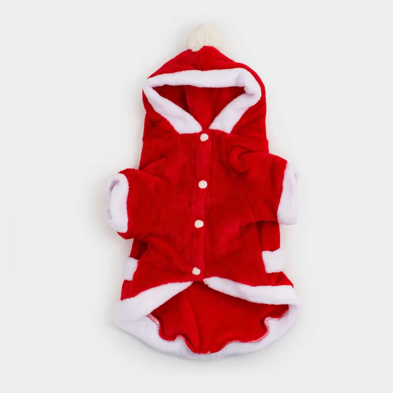 Костюм для животных, карнавальный, полиэстер, красный, Санта, Christmas pet, image-0