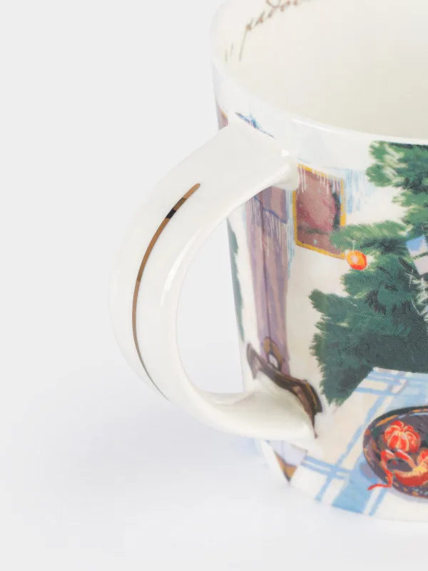 Кружка, 450 мл, фарфор F, с золотистым кантом, Застолье, Feast christmas, image-4