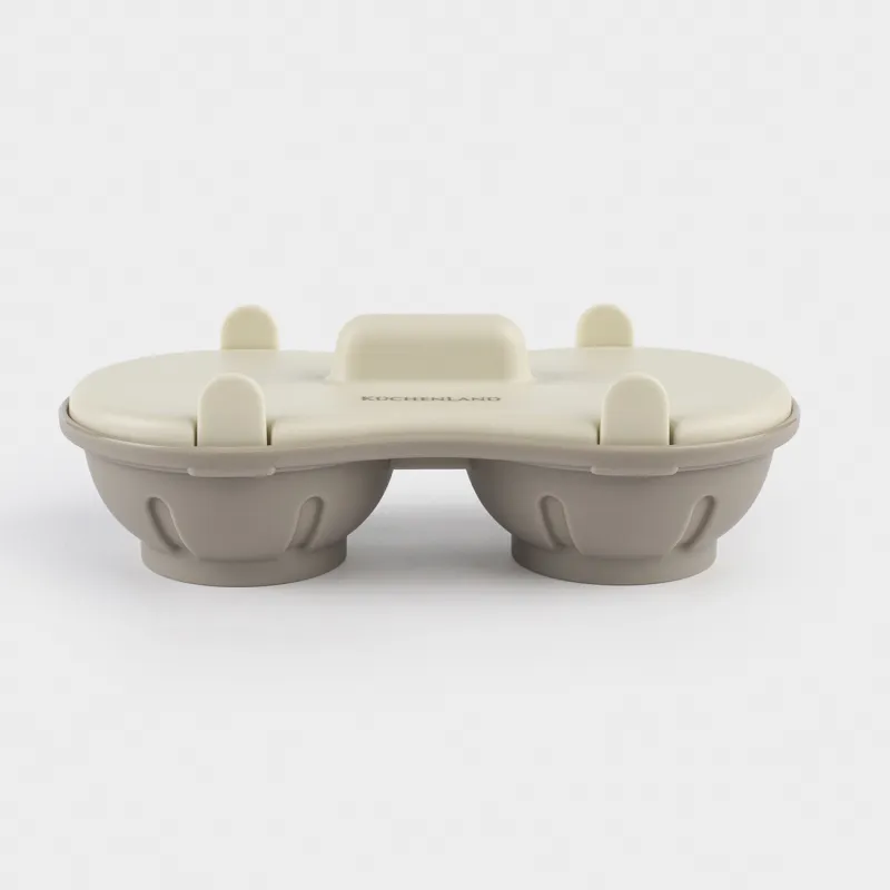 Форма для яйца-пашот в микроволновой печи, 21x11 см, 2 отд, пластик, бежевая, Soft kitchen