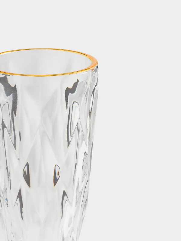 Бокал-кубок для шампанского, с золотистым кантом, Rhomb gold, image-3