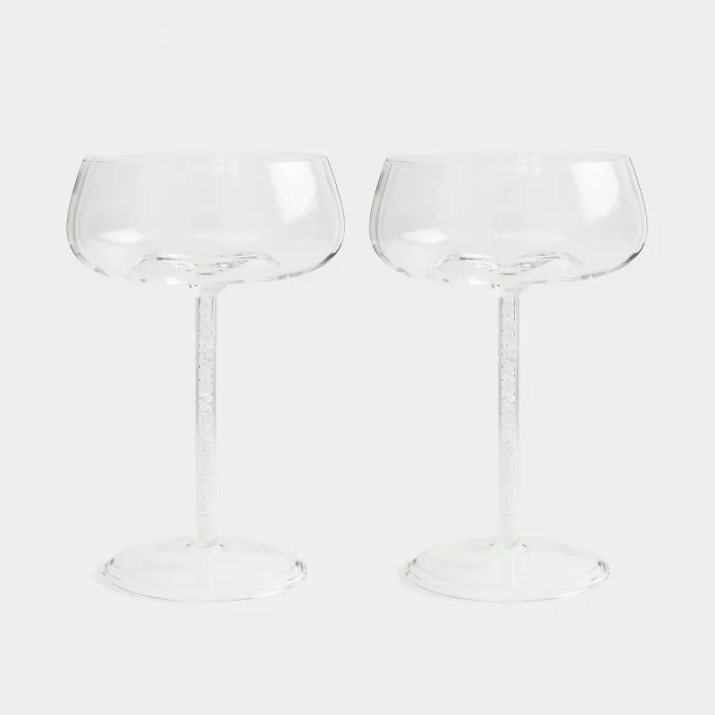 Бокал-креманка для шампанского, 270 мл, 2 шт, стекло Б/стразы, Sorento crystal