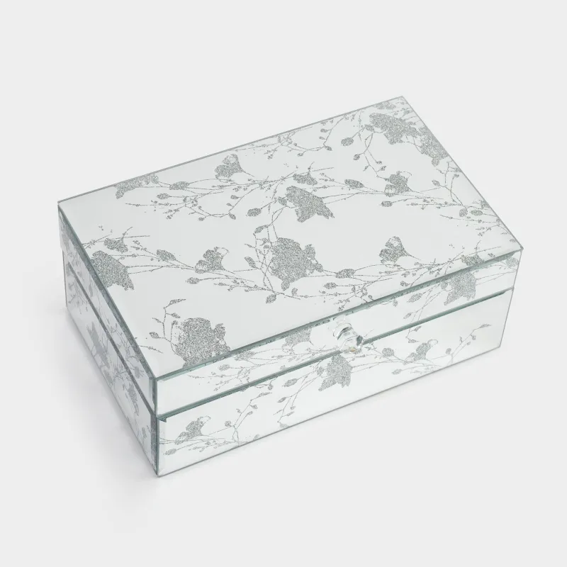 Шкатулка для украшений, 21x13 см, стекло, зеркальная, Ветви, Glossy, image-3