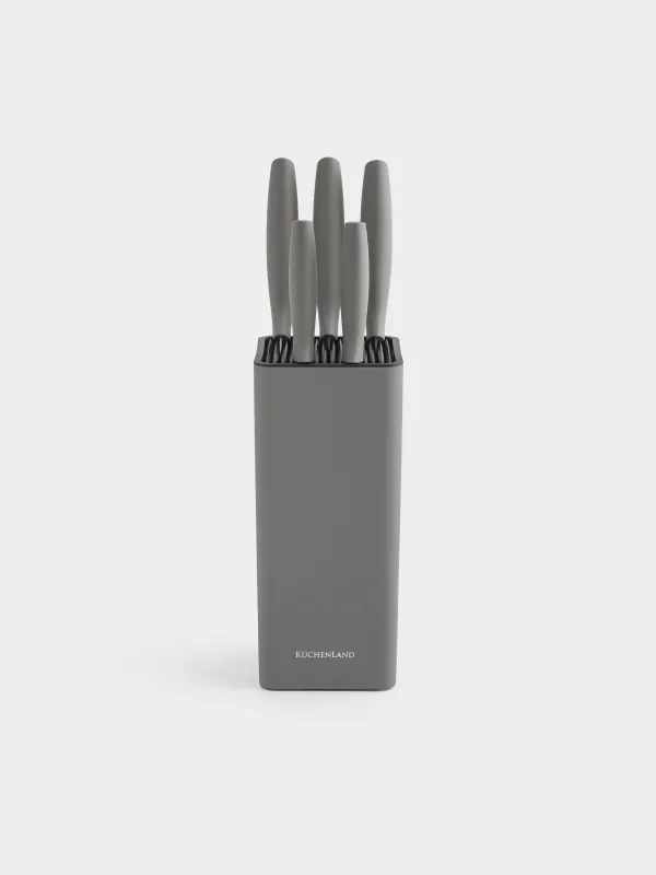 Набор ножей, 5 предметов, в подставке, Grey steel, image-5