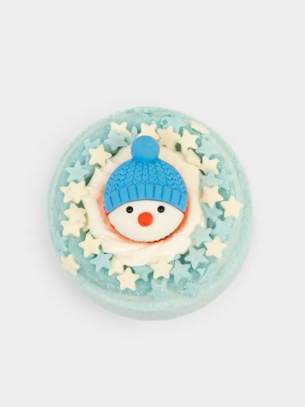 Бомбочка для ванны, 130 гр, с игрушкой, голубая, Черничный смузи, Снеговик, Snowy, image-0