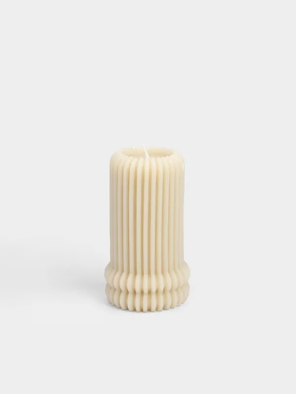 Свеча, 7x13 см, цилиндрическая, Ribbed candle, image-0