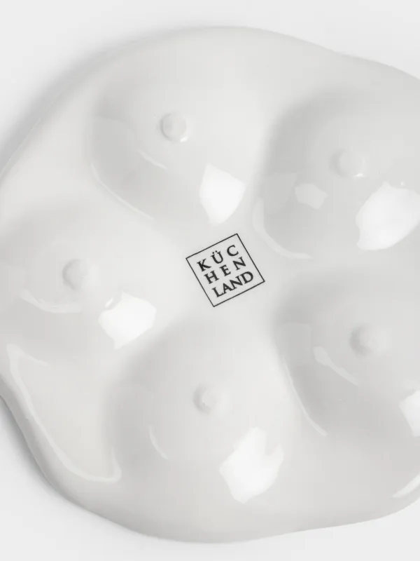 Блюдо пасхальное, 14x см, 5 отд, керамика D, молочное, Нежные цветы, El flora, image-4