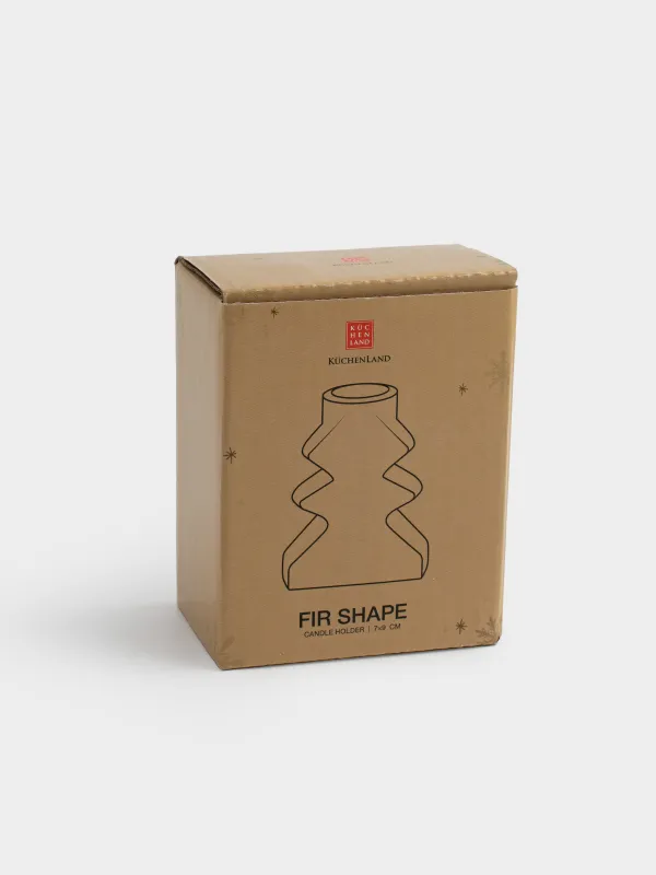 Подсвечник, 9 см, для тонкой свечи, стекло, зеленый, Елка, Fir shape, image-4