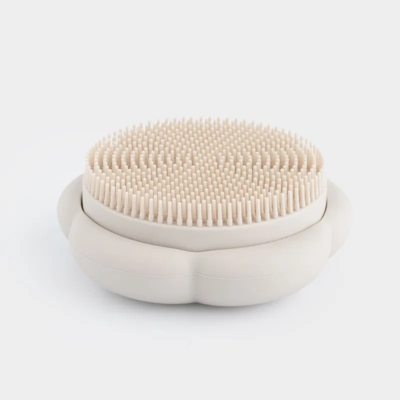 Щетка для очищения лица, 7 см, массажная, силикон, бежевая, Цветок, Manny, image-3