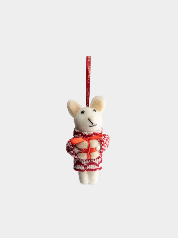 Игрушка елочная, 12 см, Мышка с подарком, Figure cute, image-0