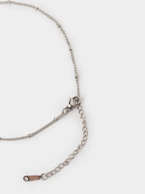 Цепочка, 49 см, с подвеской, металл/стразы, серебристая, Кольцо, Jewelry, image-4