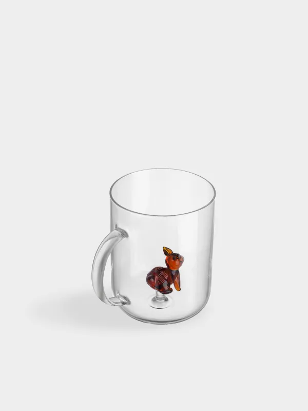 Кружка, 400 мл, стекло Б, Янтарный кролик, Shape, image-1