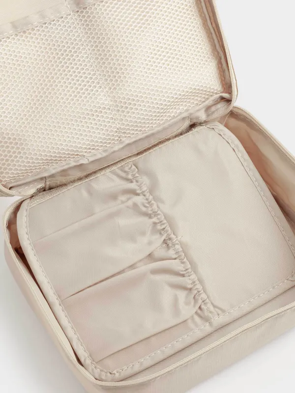 Косметичка дорожная, 21х16 см, полиэстер, бежевая, Easy Travel, image-8