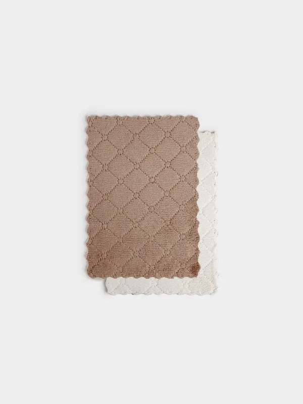 Тряпка для кухни, 26х17 см, 2 шт, Ворс с узорами, Beige clean, image-0