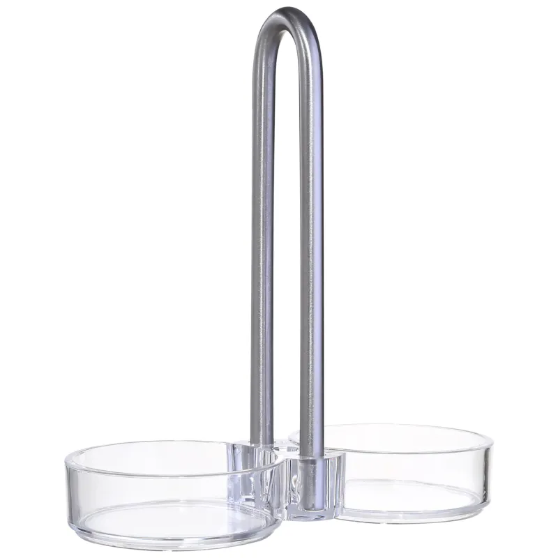 Набор для соли и перца, 13 см, на подставке, акрил/сталь, Classic, image-2