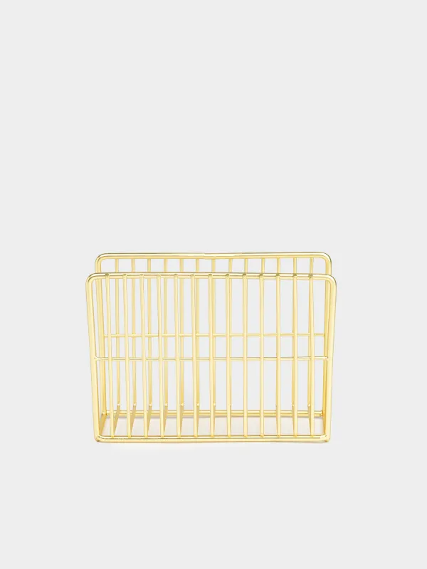 Салфетница, 13 см, металл, золотистая, Twist gold, image-0