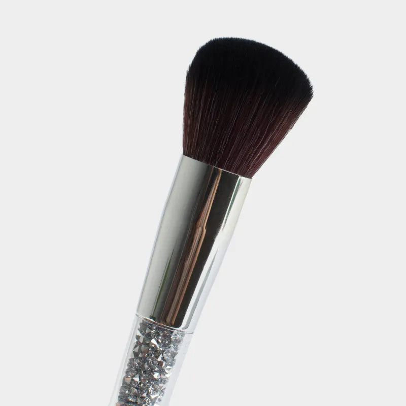Кисть для пудры, 16 см, искусственный ворс/пластик, серебристая, Beauty makeup, image-5