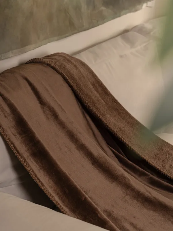 Плед, 140х190 см, фланель, коричневый, Flannel, image-1