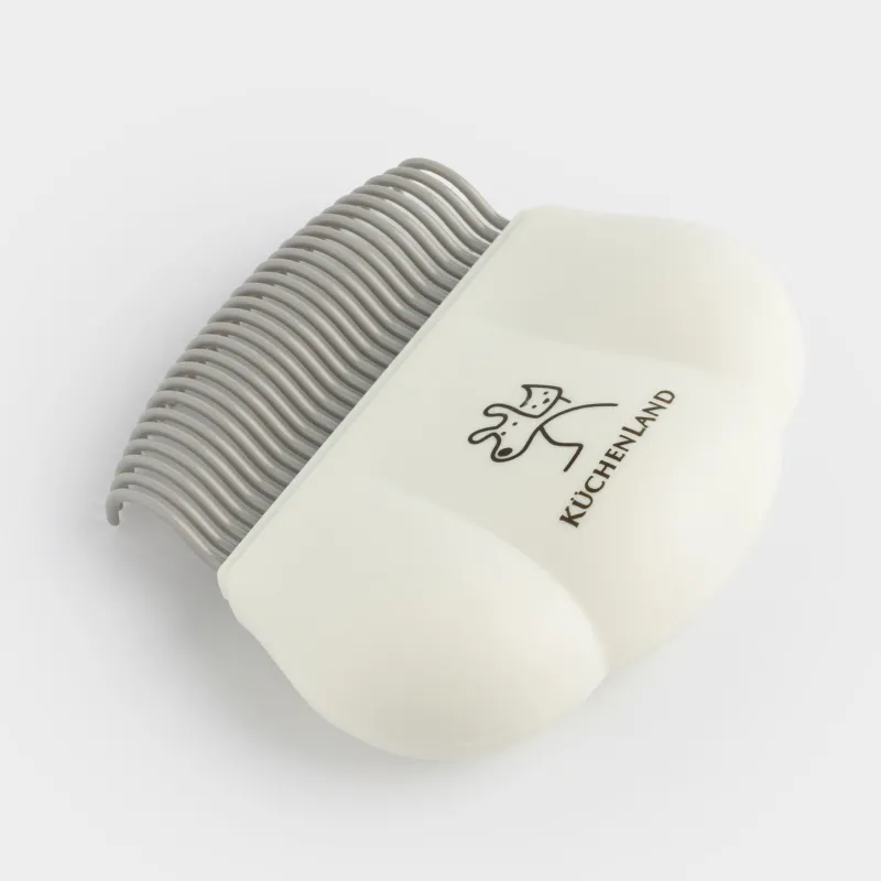 Расческа-гребень для шерсти животных, 9 см, пластик, белая, Лапка, Pet, image-1