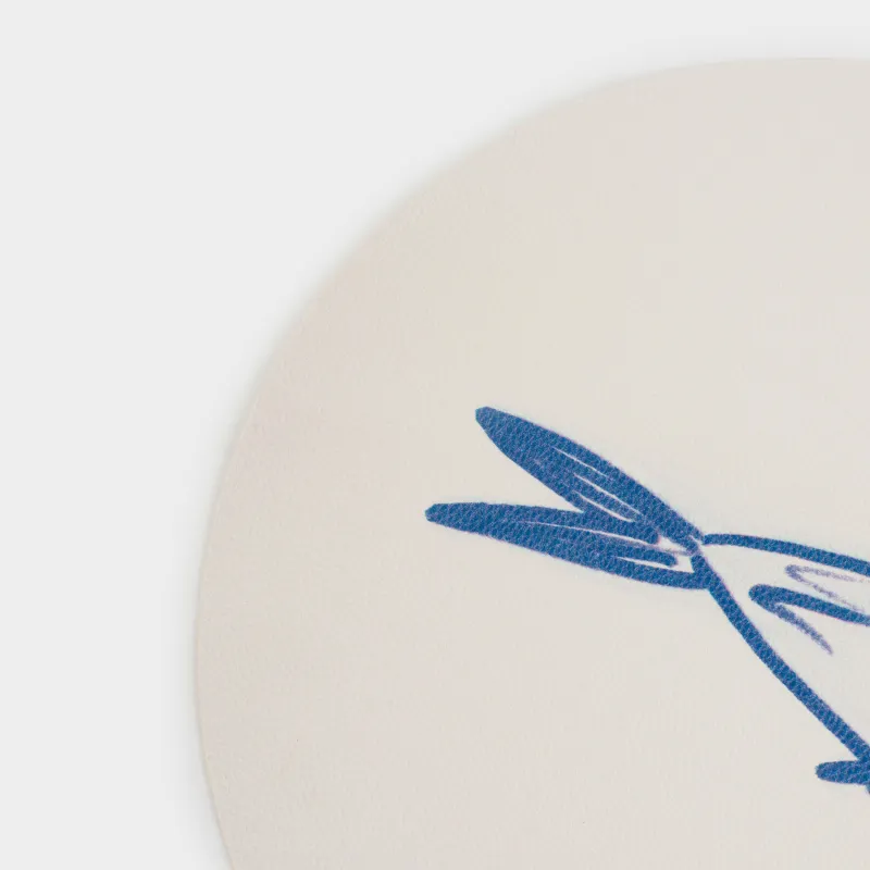 Салфетка под приборы, 30x45 см, ПВХ, овальная, молочная, Рыба в кораллах, Rock print, image-2