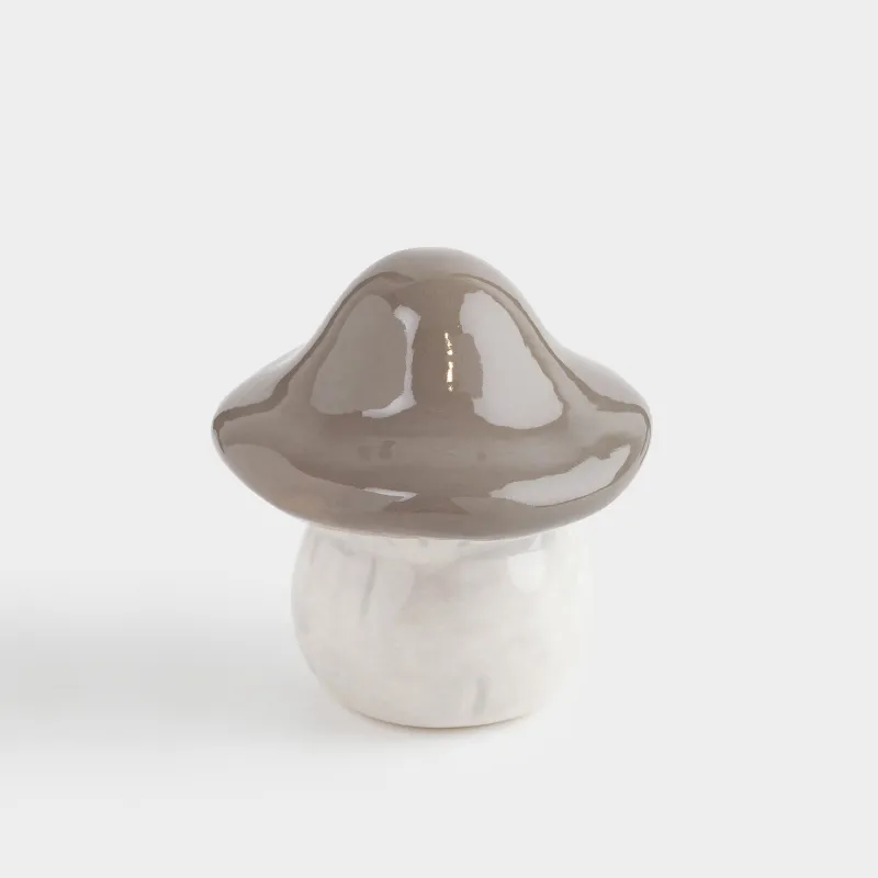 Статуэтка, 8 см, керамика, молочно-серая, Гриб, Slight frost