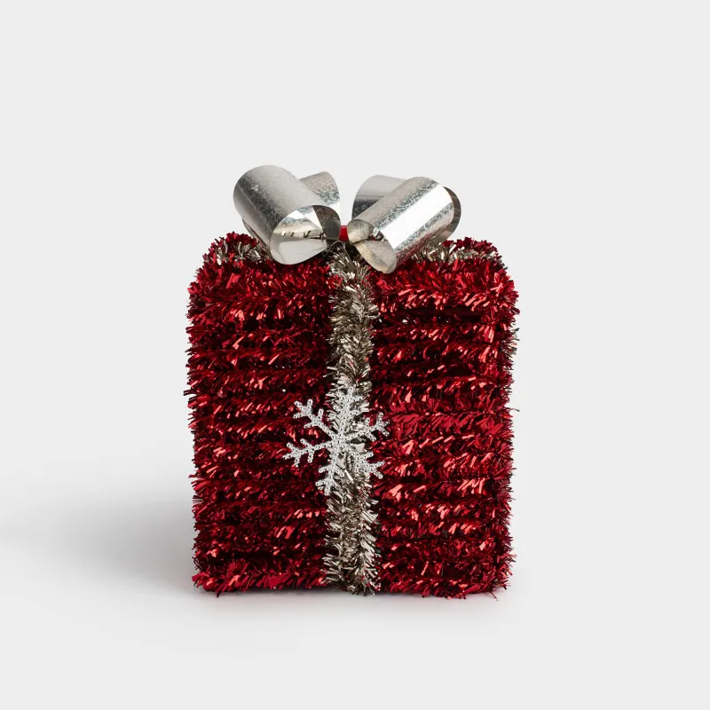 Статуэтка, 15 см, мишура/пластик, красная, Подарок, Tinsel decor