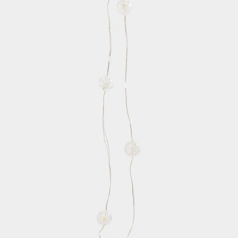 Гирлянда декоративная, 1,9 м, с подсветкой, 20 ламп, акрил/пластик, белая, Шары, Christmas, image-3