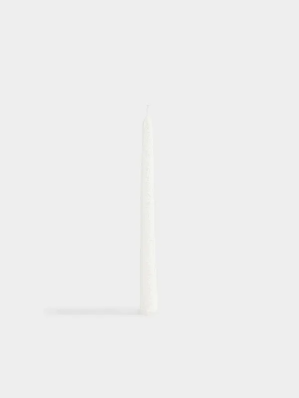 Свеча, 25 см, тонкая, с блестками, Snowy candle, image-0
