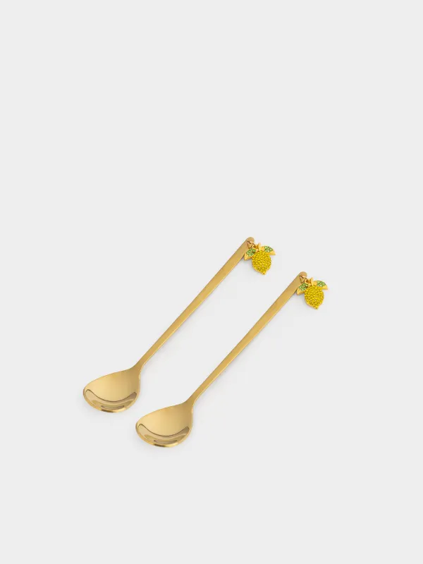 Ложка десертная, золотистая, Sicily, image-1