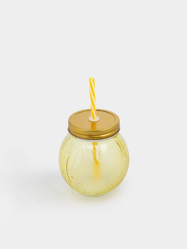 Банка для напитков, 450 мл, с трубочкой, Summer drink, image-1