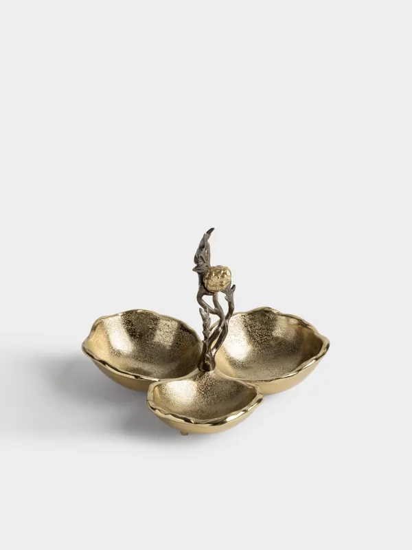 Менажница, с декором, 27х23 см, Шишка, Fantastic gold, image-3