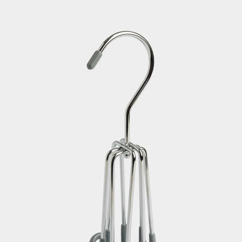 Вешалка для ремней, 18 см, 4 крюка, не вращающаяся, металл с покрытием, серая, Colorful house, image-3