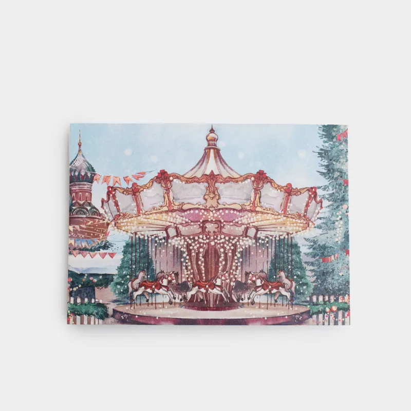 Открытка подарочная 3D, 18х13 см, бумага, Новогодние каникулы, Carousel