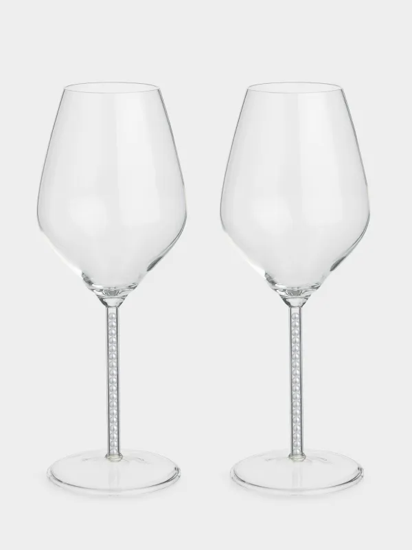 Бокал для вина, 450 мл, 2 шт, с жемчужинами, стекло/пластик, Crystal pearl, image-0