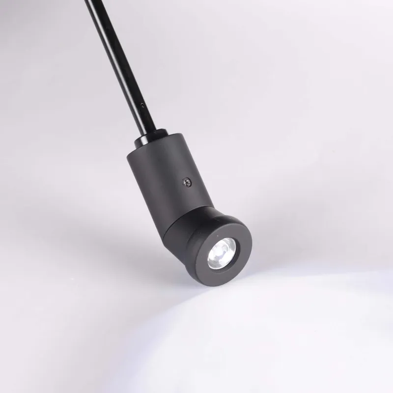 Зонт, 59/30 см, складной, автоматический, с фонариком, эпонж, черный, Ray light, image-5