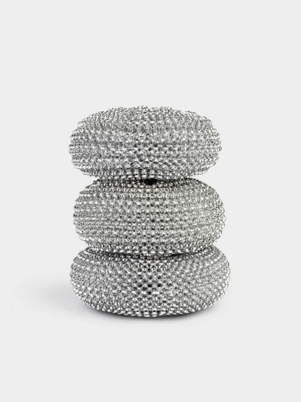 Губка для уборки, 7 см, 3 шт, металл, серебристая, Clean, image-2