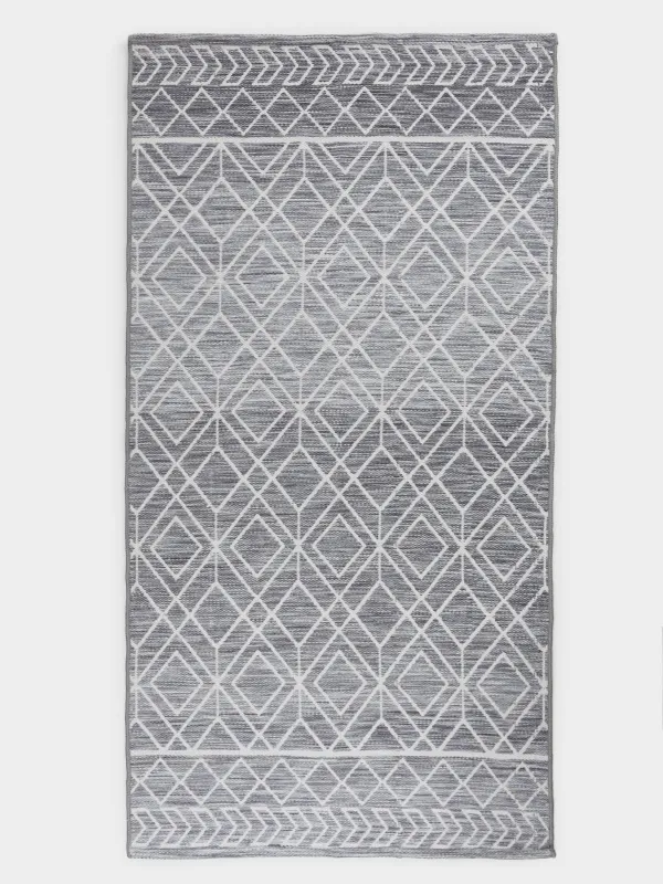 Коврик, 80х150 см, полиэстер/хлопок, серый, Ромб, Rhombic, image-0
