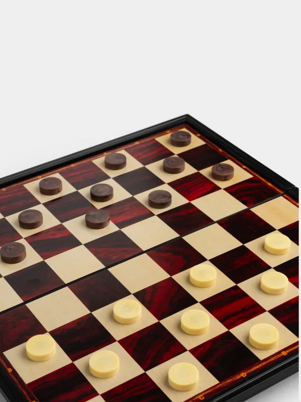 Игра настольная, 25х25 см, шашки/нарды, дорожные, пластик, Hobby light, image-2