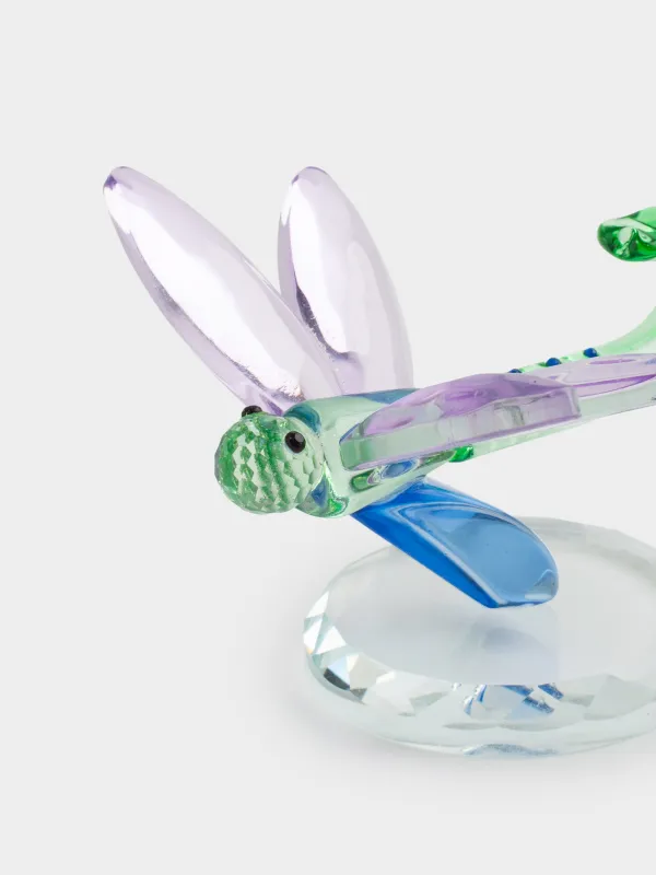 Статуэтка, 8 см, кристальное стекло, зелено-лиловая, Стрекоза, Vitreous, image-5
