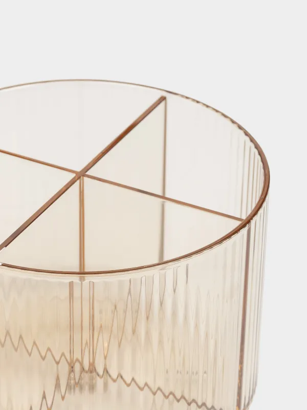 Органайзер для косметики, 15х10 см, 4 отд, вращающийся, пластик, янтарный, Ribby color, image-2