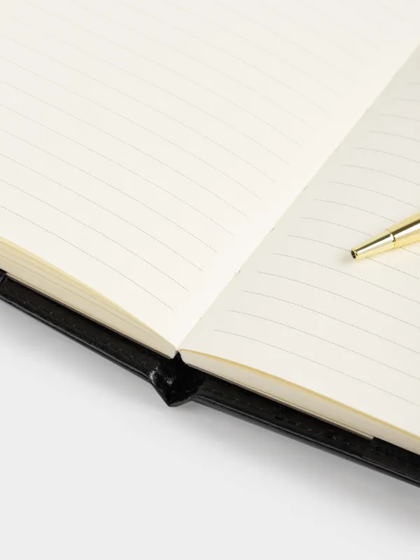 Блокнот, 12х21 см, 80 листов, с ручкой, Stationery black, image-4