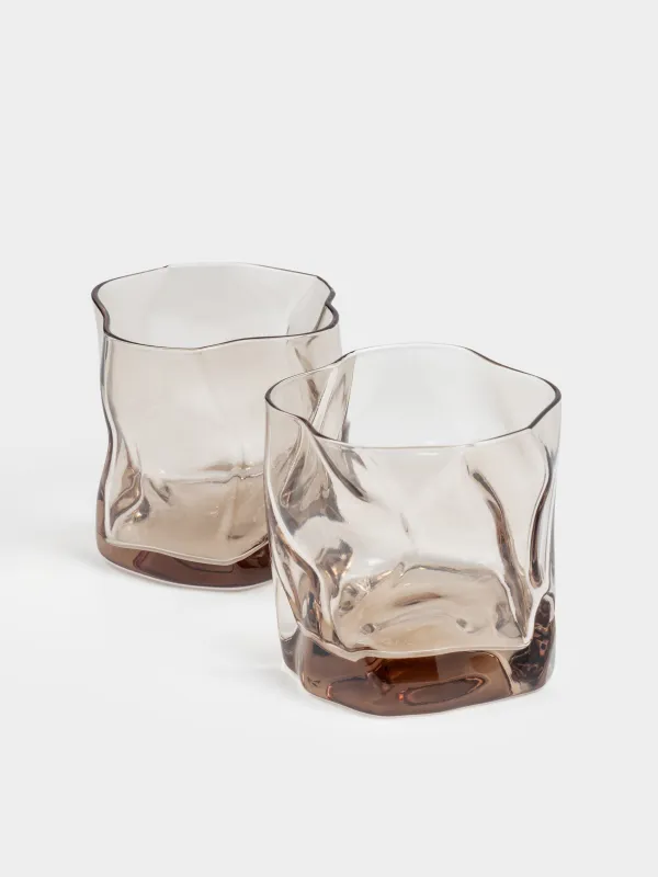Стакан для виски, 8 см, 245 мл, 2 шт, стекло, коричневый, Slalom color, image-2