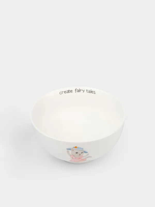 Тарелка суповая, 12х6 см, Кошка в шляпе, Ideas life, image-1