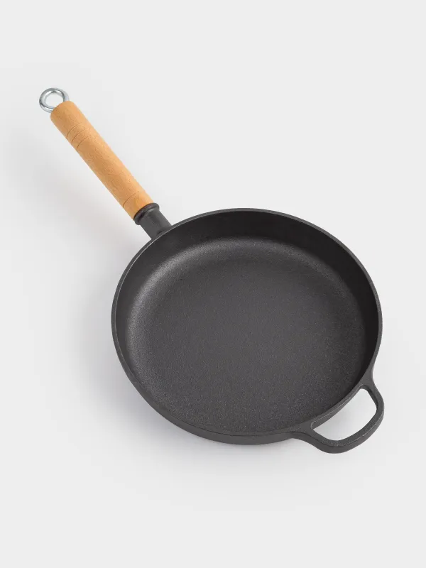 Сковорода, 24 см, чугун/дерево, черная, Authentic, image-3