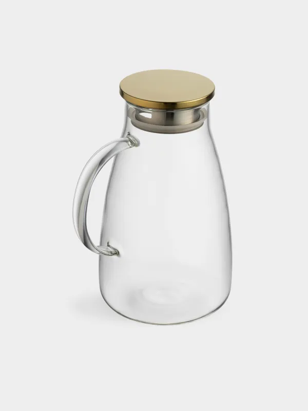 Кувшин, 2 л, с крышкой-фильтром, стекло Б/сталь, золотистый, Classic gold, image-2