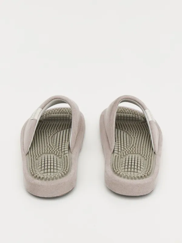 Тапочки женские, домашние, вельвет/резина, серо-лиловые, Lint, image-4