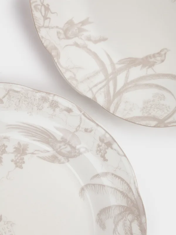 Тарелка обеденная, 27 см, 2 шт, фарфор P, бело-бежевая, Джунгли, Tropical, image-3