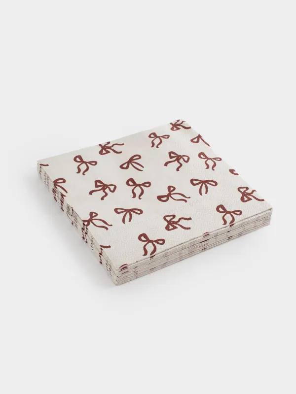 Салфетки бумажные, 33х33 см, Christmas bow, image-1